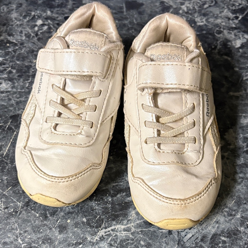 Reebok Kids Cream/Beige Hook-and-Loop Sneakers